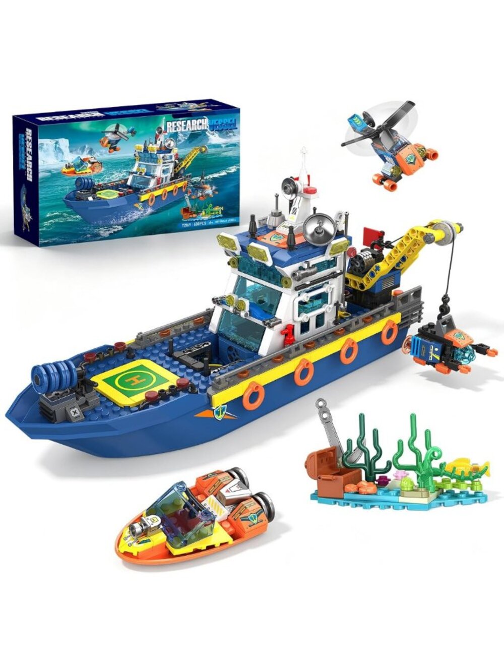 City Floatable Arctic Explorer Boat Building Set for Boys 6 7 8